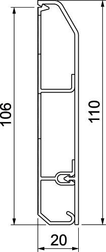 Produktbild OBO Bettermann Sockelleistenkanal SL Set 20x110 9010, 6132274 (Kabelkanal, 2000 mm)