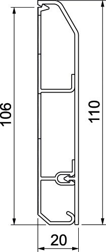 Actual product image OBO Bettermann Skirting Trunking SL Set 20x110 9010, 6132274 (Duct, 200 cm)