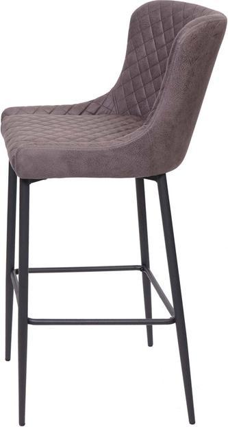 Produktbild Swisshandel24 Barhocker, Barstuhl Tresenhocker, Vintage Metall Fussablage Stoff/Textil dunkelgrau