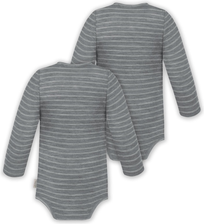 Produktbild Normani 2er Pack Doppelpack Baby-Body Merino Wickelbody Bodysuit Langarm - 9343 (74)