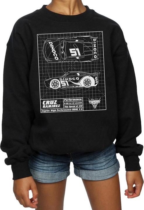 Produktbild Disney Cars Cruz Ramirez Blueprint Sweatshirt Mädchen (128)