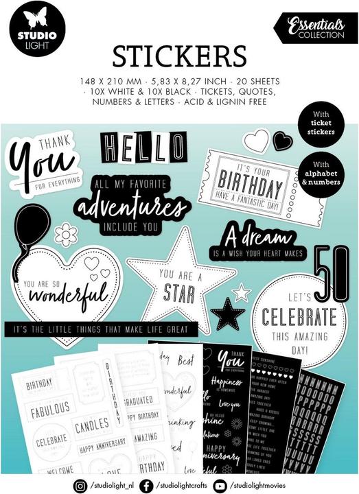 Actual product image art by marlene Sticker Block Sentiments 20 PC Essentials (20 Sticker)