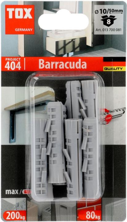 Image du produit Tox Chevilles à expansion Barracuda 10x50 mm, blister 8 pièces (8 pcs)