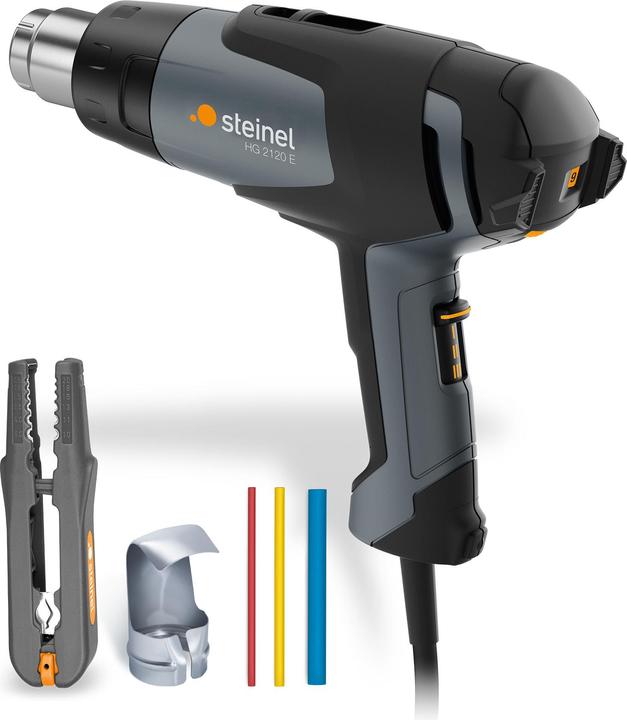 1 case, hot air blower HG 2120 E, stripper, heat-shrink tubing 1.6-9.5, reflector nozzle