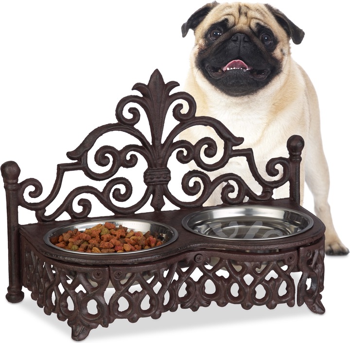 Immagine prodotto Relaxdays Supporto ciotole per cani stile antico (0.30 l)