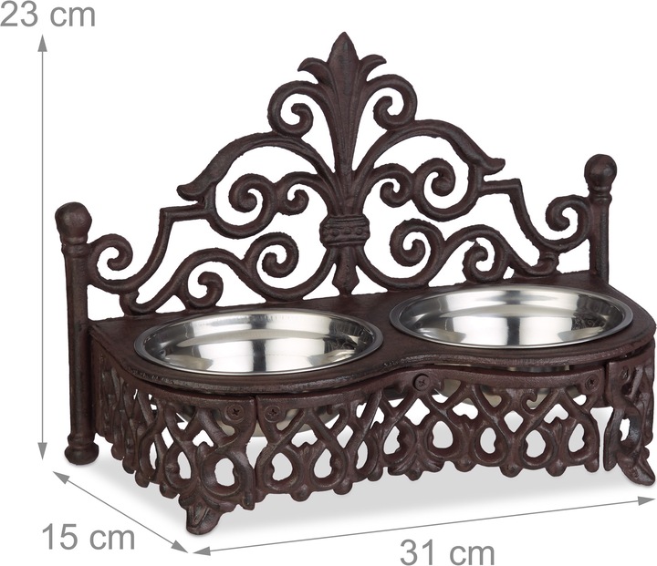 Immagine prodotto Relaxdays Supporto ciotole per cani stile antico (0.30 l)
