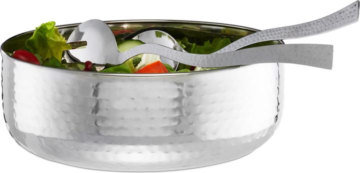 Relaxdays Set insalatiera con posate (28 cm, 4.50 l, 1x)