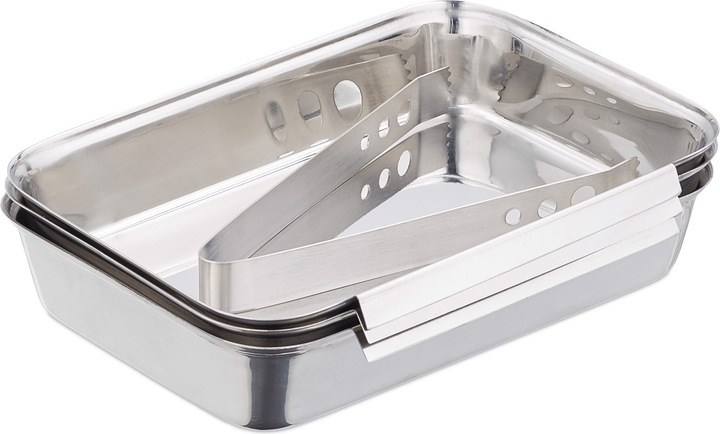 Actual product image Relaxdays Breading Trays Stainless Steel, Batter Station