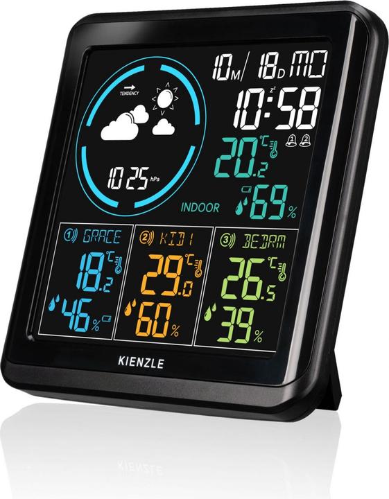 Produktbild Kienzle Funk DCF Wetterstation mit 3 Aussensensoren