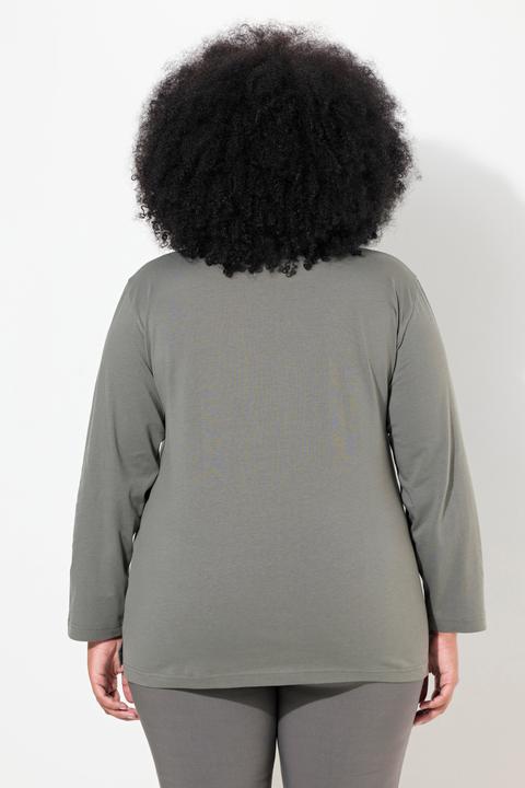 Actual product image Ulla Popken Back To Basics V-Neck Relaxed Fit Cotton Tee (58)
