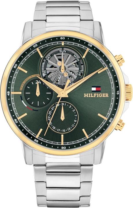 Actual product image Tommy Hilfiger Analog Multifunction Skeleton Dial Watch with Stainless Steel or Leather Strap (Analogue wristwatch, Skeleton watch)