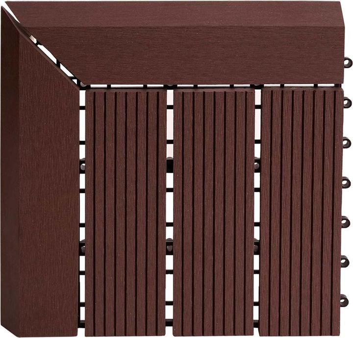 Image du produit Swisshandel24 WPC Carrelage d'angle Rhône + bordure, aspect bois terrasse, 30x30cm Premium angle gauche, ligne (1 x, 30 x 30 cm)