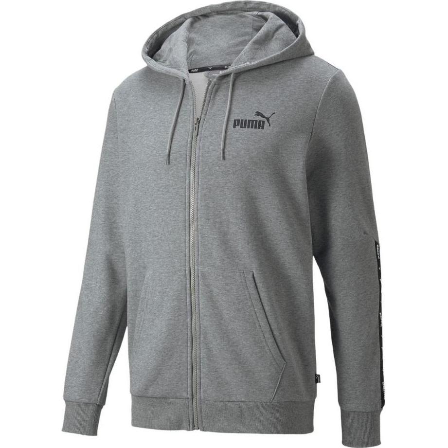Puma, Herren, Pullover, ESS+ Tape Full-Zip Kapuzenpullover TR grau 848768 03, Grau, (M)