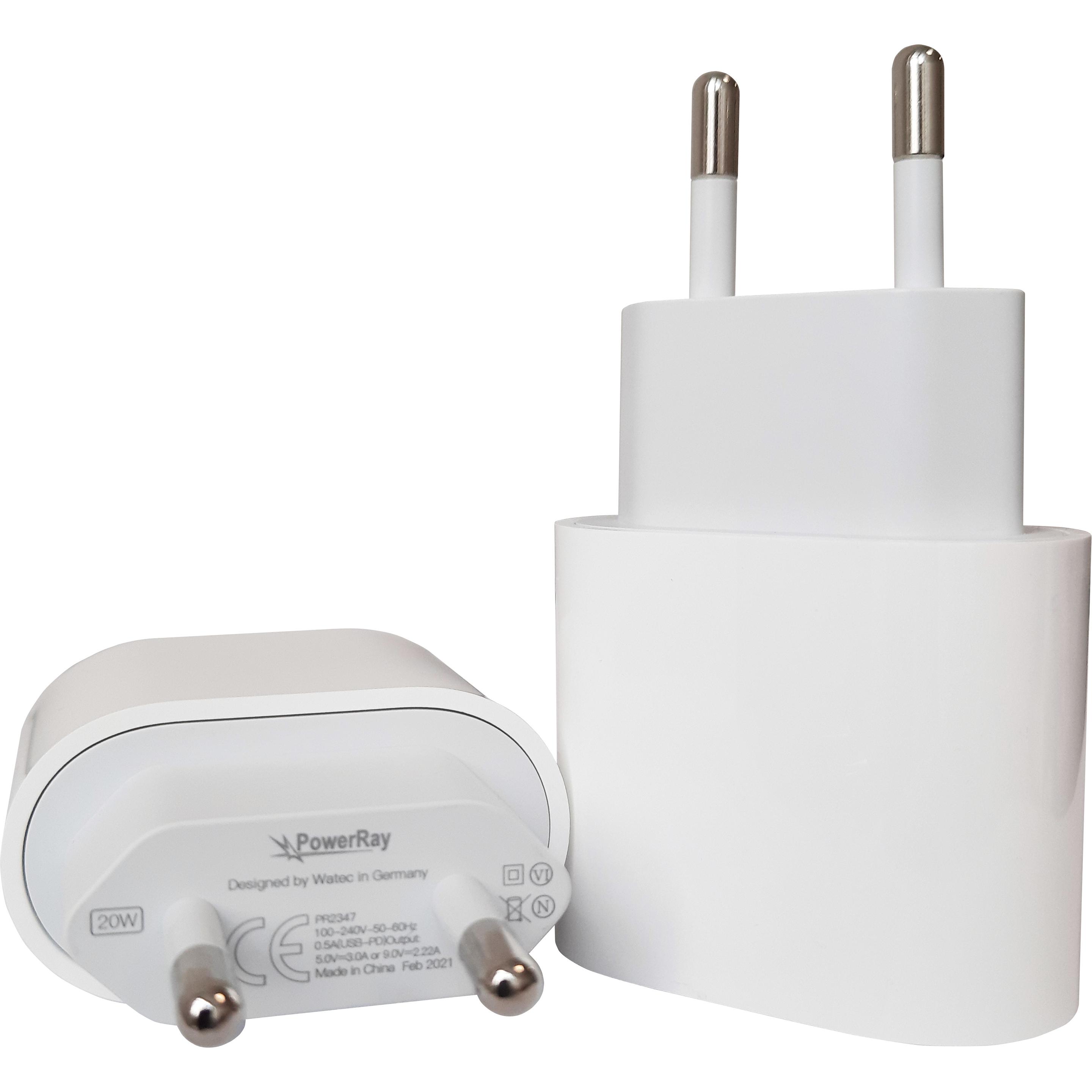 PowerRay Schnellladegerät (20 W), USB Ladegerät, Weiss