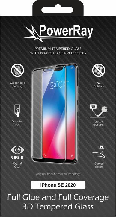 Immagine prodotto PowerRay Vetro pieno di colla (1 Pezzo/i, Apple iPhone SE)