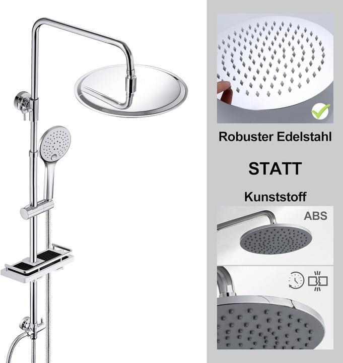 Actual product image Joho D20 Regendusche Duschsystem mit Ablage