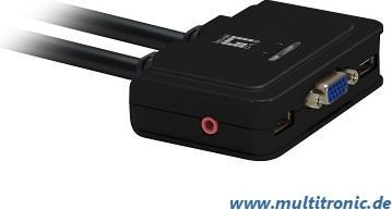 Image du produit LevelOne KVM-0223, commutateur KVM à 2 ports, VGA, audio, USB