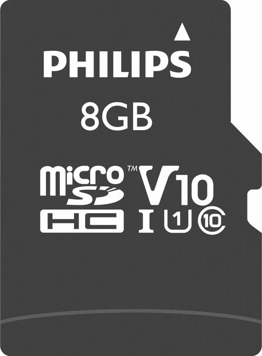 Immagine prodotto Philips Scheda MicroSDHC 8GB Classe 10 UHS-I U1 incl. adattatore (8 GB, microSDHC, U1, UHS-I)