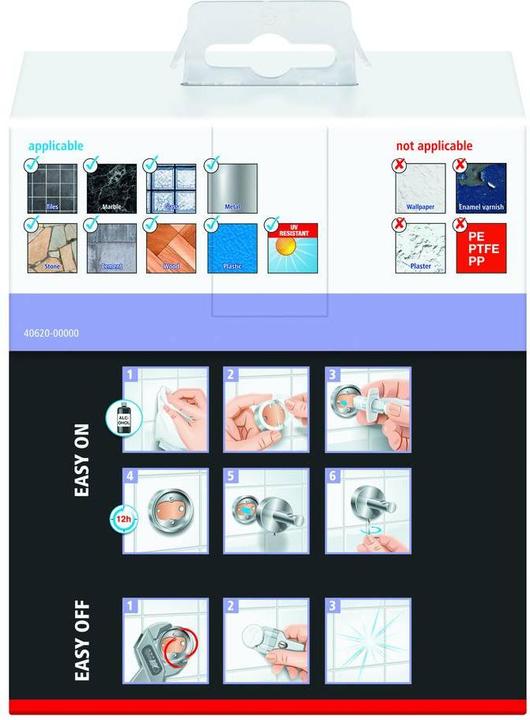 Productafbeelding tesa MOON Toiletrolhouder met deksel, verchroomd - Toiletrolhouder voor wandmontage zonder boren