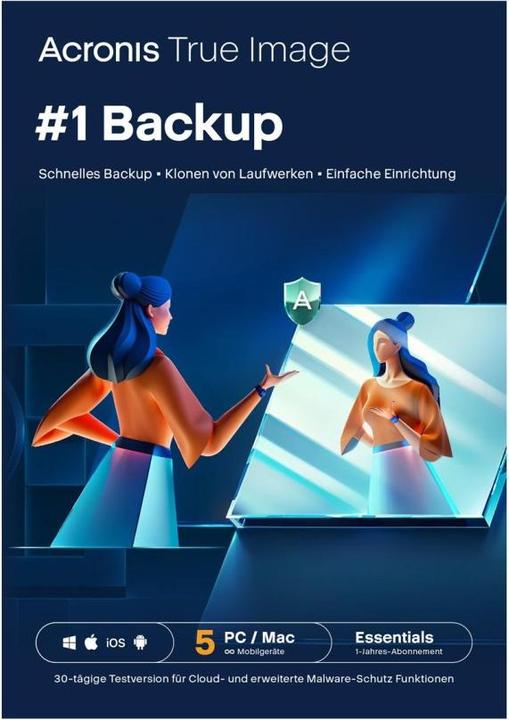 Produktbild Acronis Cyber Protect Home Office Essentials ESD, Subscr. 1y, 5 PC (5 User, 12 Monate)