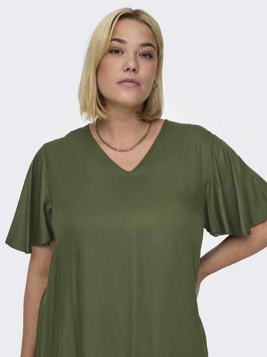 Produktbild Only Curvy V-Ausschnitt Kleid mit kurzen Ärmeln (50)
