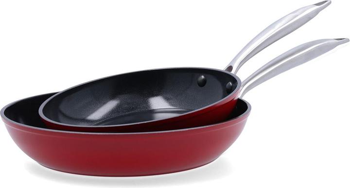 Quid Mirro red metal pan set 3 pieces (Frying pan, Aluminium)