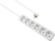 Actual product image Helos CLASSIC socket strip, 6-way, white, 3.0m, without switch (6x, CEE 7/3, 3 m)