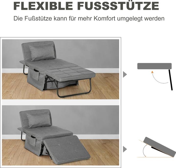 Produktbild Homcom Klappbett mit Matratze (188 x 73 cm)