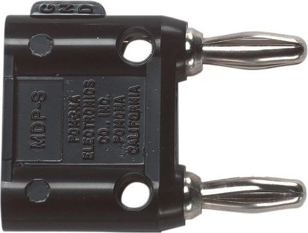 Actual product image Pomona Shorting bar double banana plug, black, nickel-plated, 70V, 15A (Adapter)