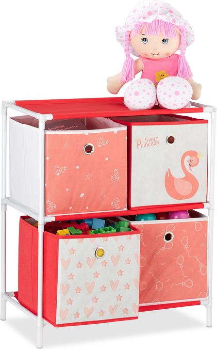 Relaxdays Swan Kids' Shelf with Boxes