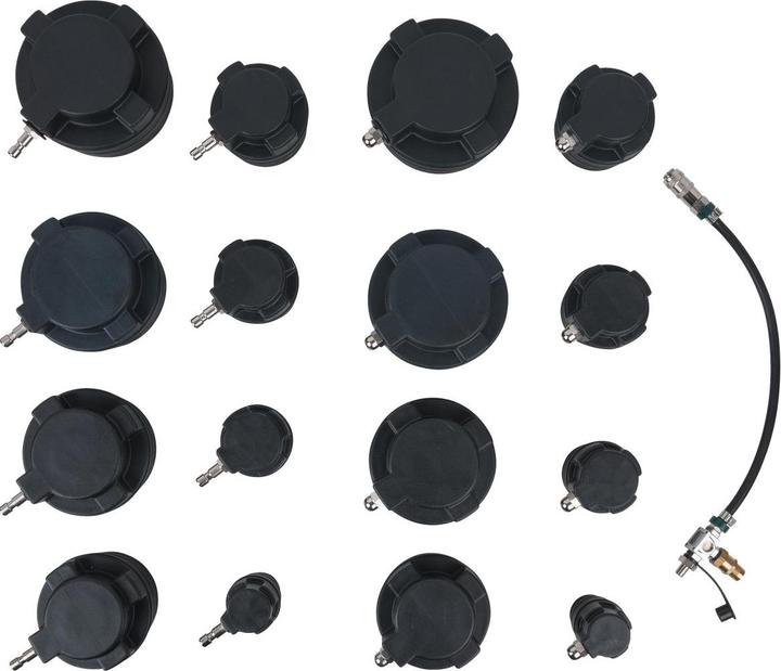 Actual product image KS Tools Turbo system pressure tester kit with stepped adaptor, 17 pcs