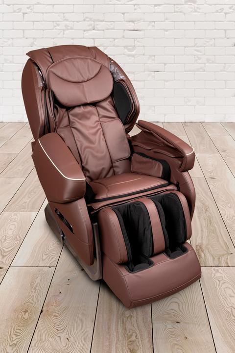 Produktbild PureHaven Massage-Sessel Knet- und Klopfmassage Heizfunktion Bluetooth USB Sprachsteuerung braunes P