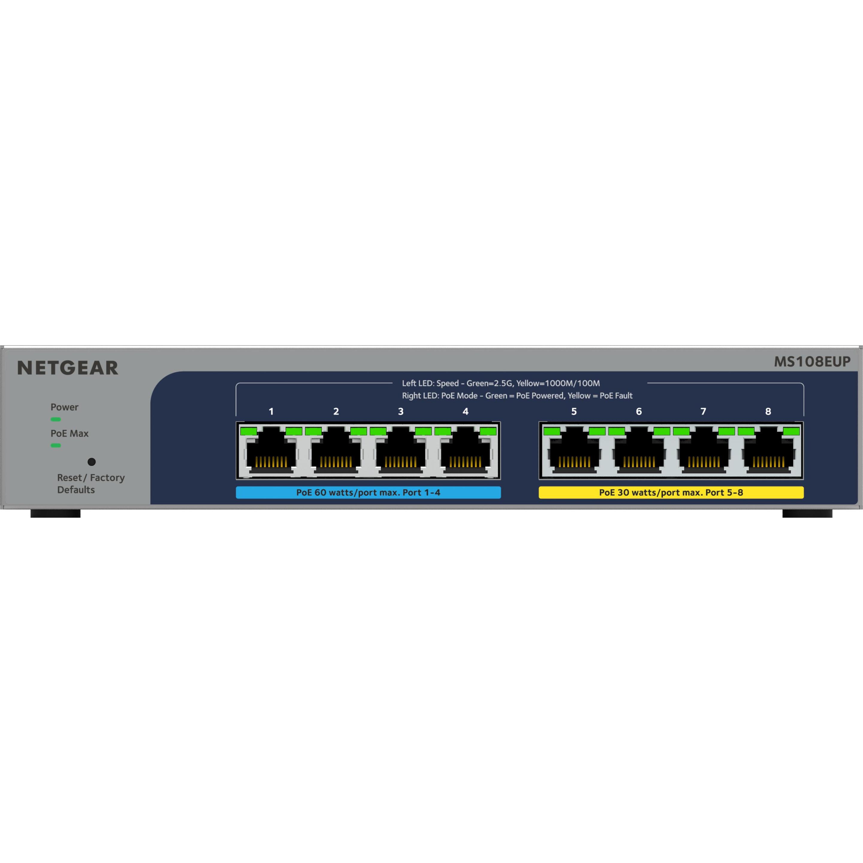 Netgear MS108EUP (8 Ports), Netzwerk Switch, Grau