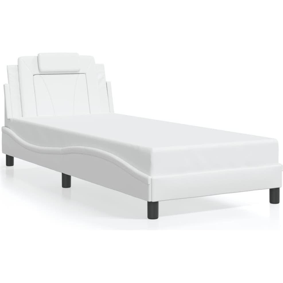 VidaXL, Bett, Bettgestell mit LED Kunstleder (90 x 200 cm)