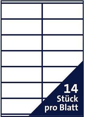 Produktbild Soennecken Etikett 5766 105x42,3mm weiss 1.400 St./Pack.
