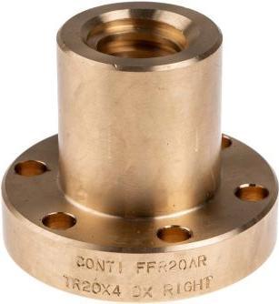 RS PRO Flanged Bronze Nut for 20 X 4 Lead Screw