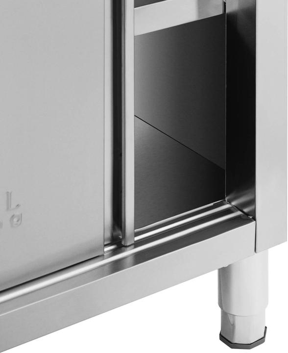 Produktbild Royal Catering Edelstahl-Arbeitsschrank mit Durchreiche 200 x 70 cm 500 kg Durchreicheschrank (200 cm, 87 cm)