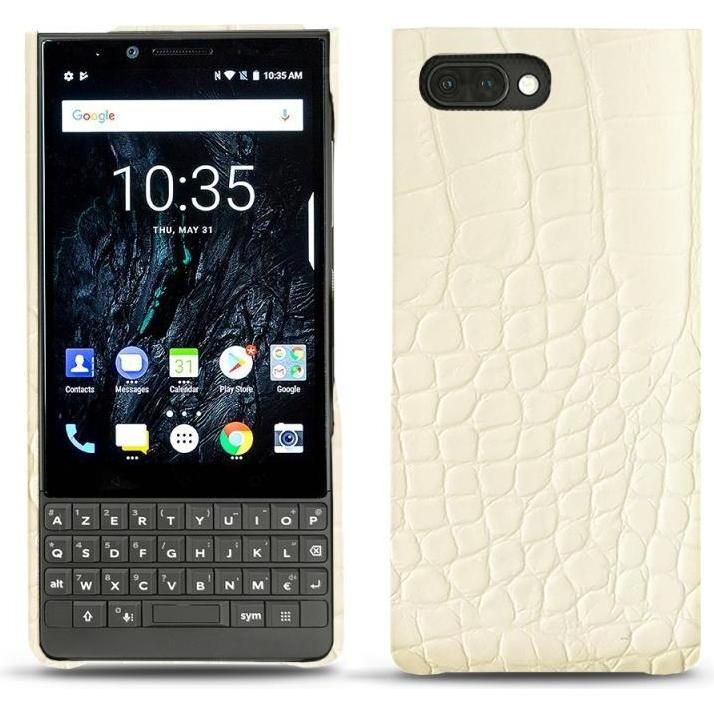 Noreve Lederschutzhülle (Blackberry KEY2), Smartphone Hülle, Weiss