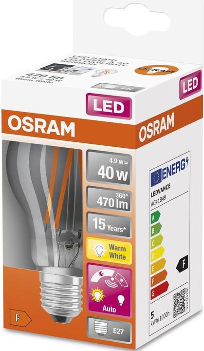 Produktbild Osram Led Daylight Sensor Classic A (E27, 4.90 W, 470 lm, 1 x, F)