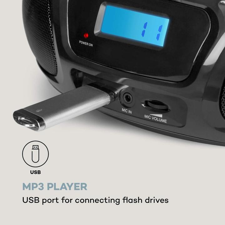 Produktbild Auna Ghettoblaster, Schwarz (FM, Bluetooth)