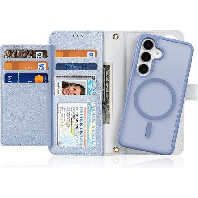 Thumbnail - Dux Ducis Lawa Series MagSafe Kunstleder Bookcover Hülle (Samsung Galaxy S25), Smartphone Hülle, Blau