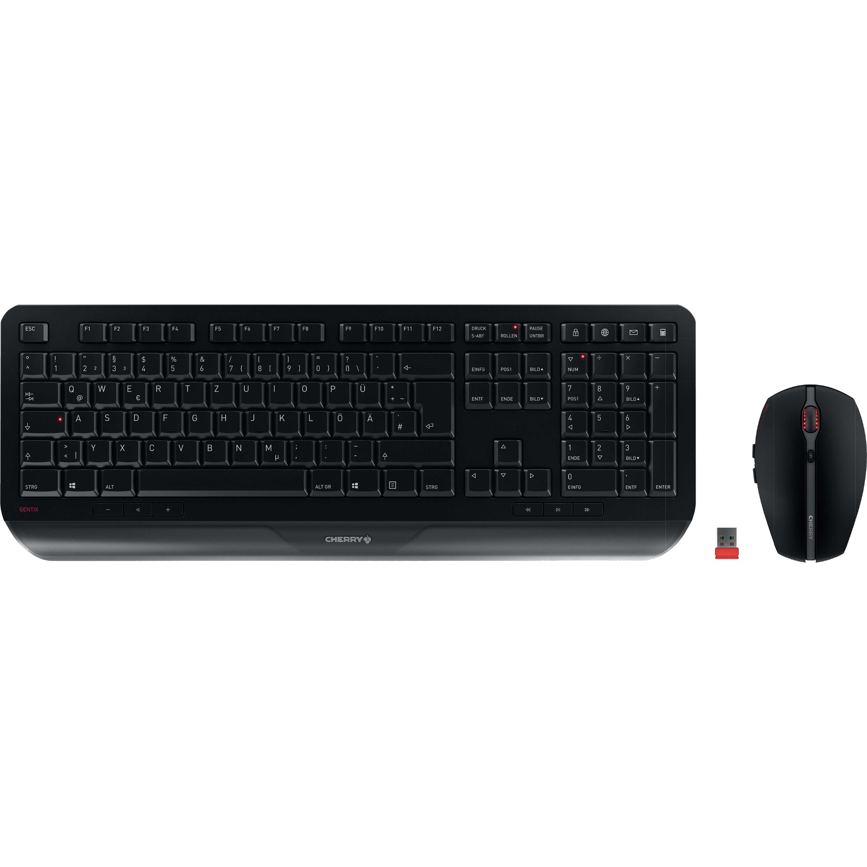 CHERRY Gentix Desktop (DE, Kabellos), Tastatur, Schwarz