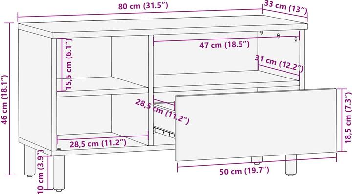 Actual product image vidaXL TV-Schränk (33 x 80 x 46 cm)