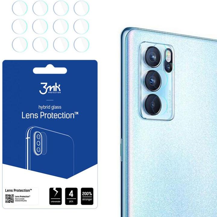 Produktbild 3MK Lens Protect Oppo Reno 6 Pro+ 5G PENM00 Ochrona na obiektyw aparatu 4szt (1 Stück, Oppo Reno 6 Pro 5G)
