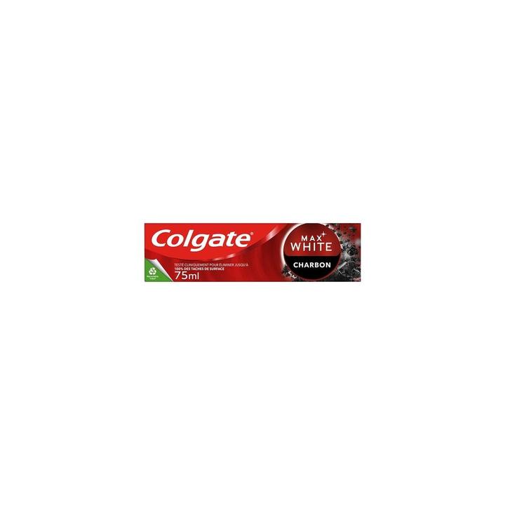 Colgate Max White Natural Charcoal Whitening Toothpaste 75ml - Eliminates up to 100% of Surface Stai (75 ml)