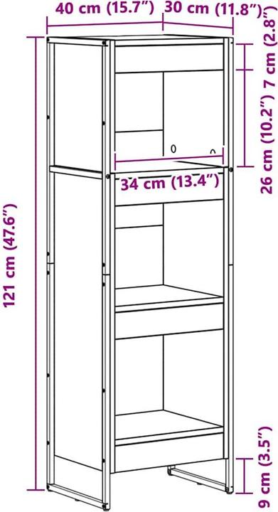 Produktbild vidaXL Industrie-Regale (30 x 30 x 121 cm)