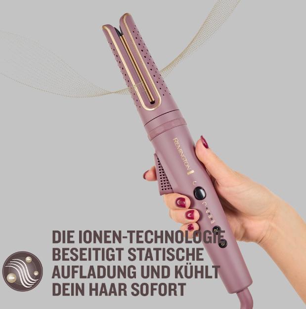 Actual product image Remington Ionic rotating curling iron with ceramic coating, digital temperature control, automatic shut-off