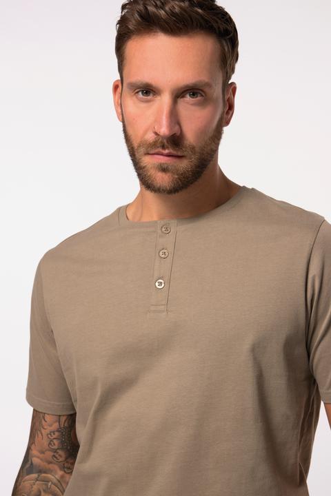 Image du produit JP1880 T-shirt Henley, collection Basic. Manches courtes et patte de boutonnage (7XL)