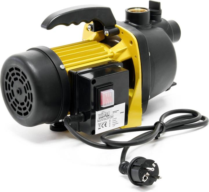 Actual product image Wiltec Garden Pump 2800l/h, 600W, Handle & Water Drain Plug, Discharge Head 35m for Fresh Water (Garden pump)