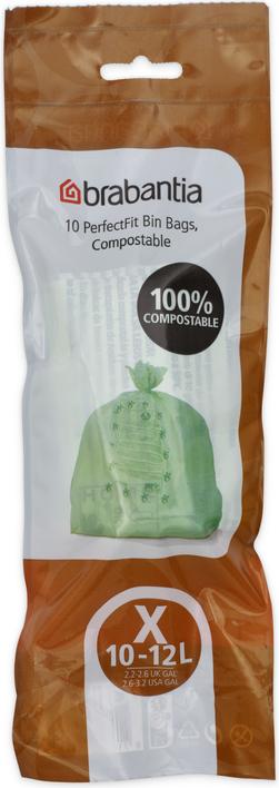 Produktbild Brabantia PerfectFit Müllbeutel kompost. Typ X, 12 L, 10 Stck (10 x, 12 l)